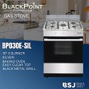 30 in. Gas Stove Blackpoint-BP030E-SIL